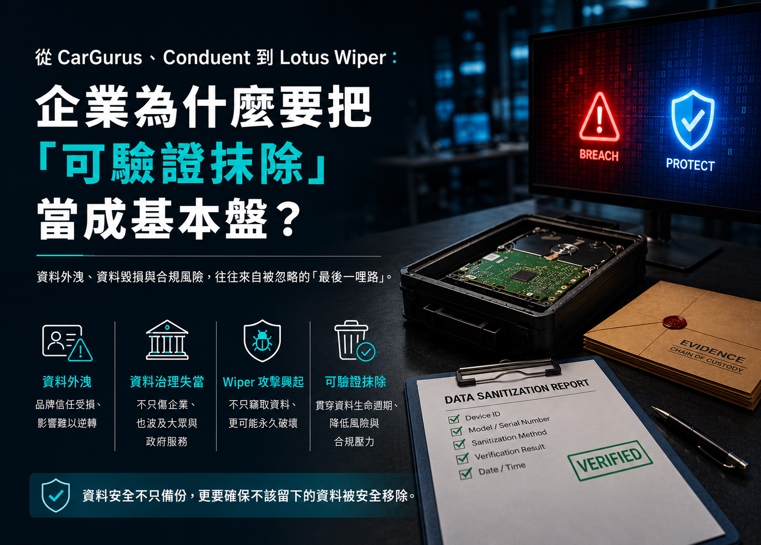 從 CarGurus、Conduent 到 Lotus Wiper:企業為什麼要把「可驗證抹除」當成基本盤?