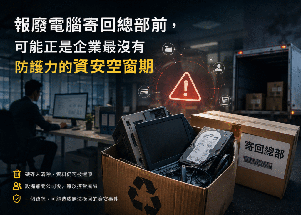 報廢電腦寄回總部前，可能正是企業最沒有防護力的資安空窗期